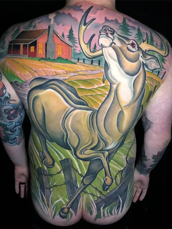 color illustrative tattoo on full back #31655 | Tattoo Artist Dan Pemble