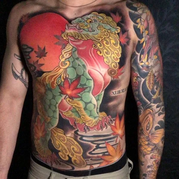 Neo Traditional tattoo by Dan Pemble in Marquette