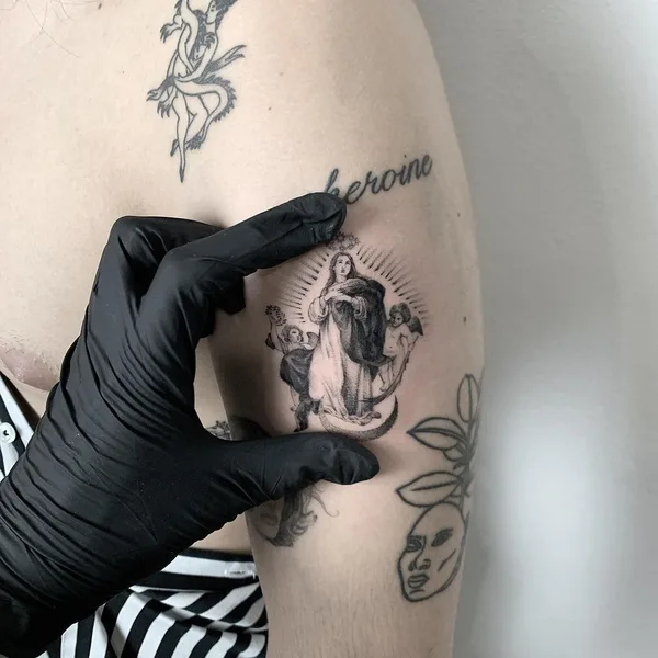 Minimalism tattoo by Hernan Giamberardino in Palma