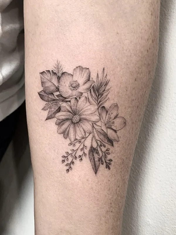 black and grey botanic tattoo on forearm #41786 | Tattoo Artist Hernan Giamberardino