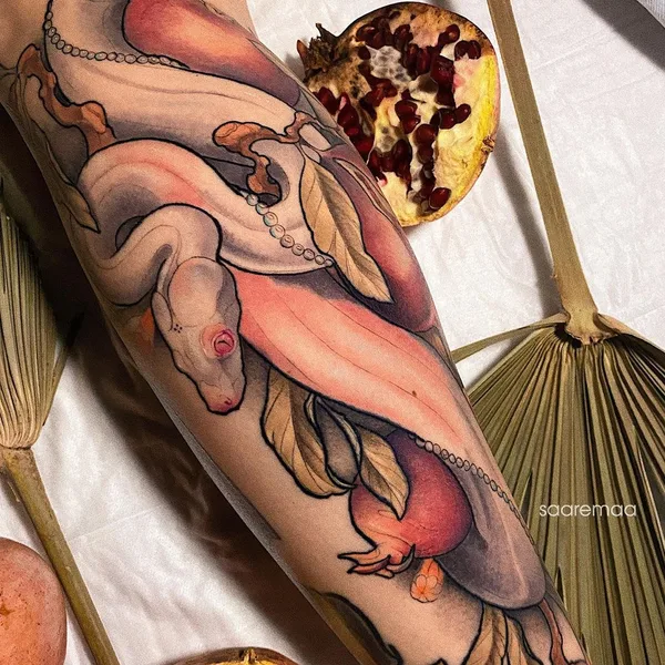 Botanical tattoo by Анастасия Клюева in Moscow