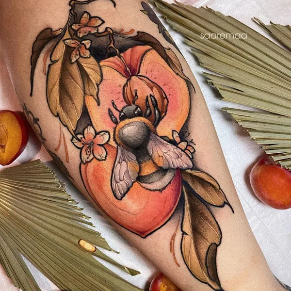 Botanical tattoo by Анастасия Клюева in Moscow