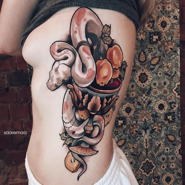 Botanical tattoo by Анастасия Клюева in Moscow