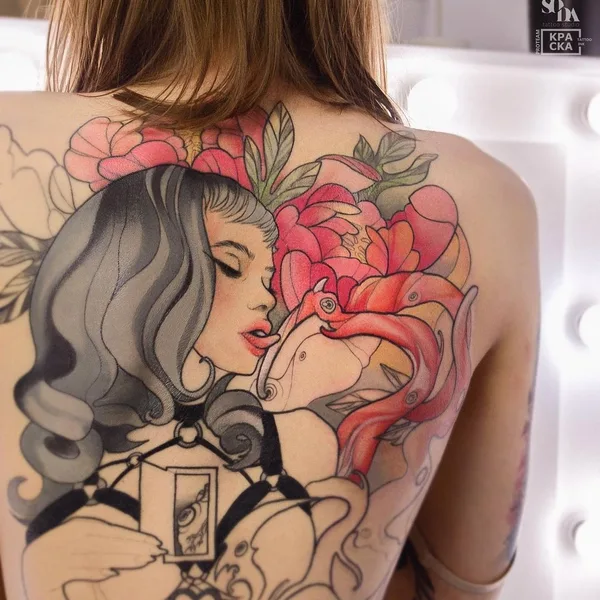 Нео традиционная tattoo by Lina Limbo in Москва