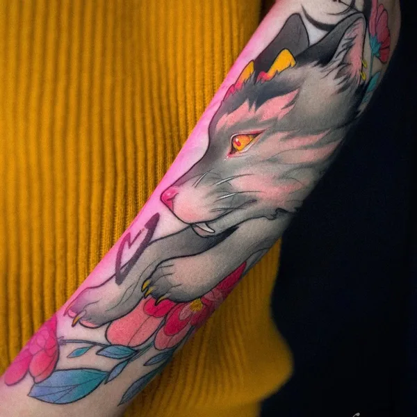 Нео традиционная tattoo by Lina Limbo in Москва