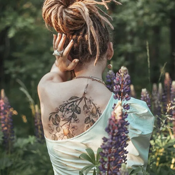 Botanical tattoo by Александра Воробьева in Moscow