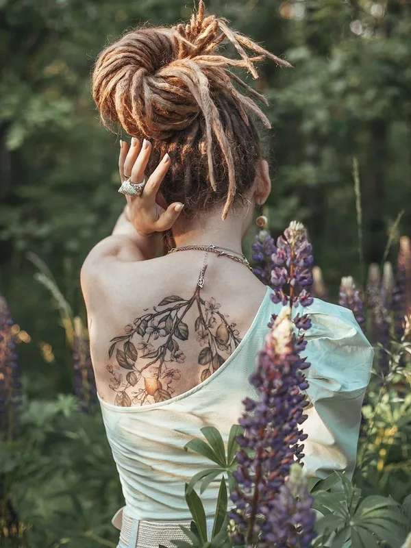 Botanical tattoo by Александра Воробьева in Moscow