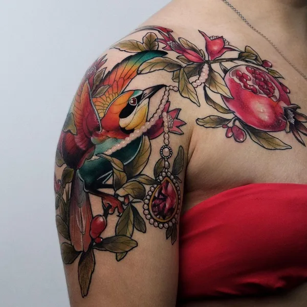 Botanical tattoo by Лариса Ганзвинд in Moscow