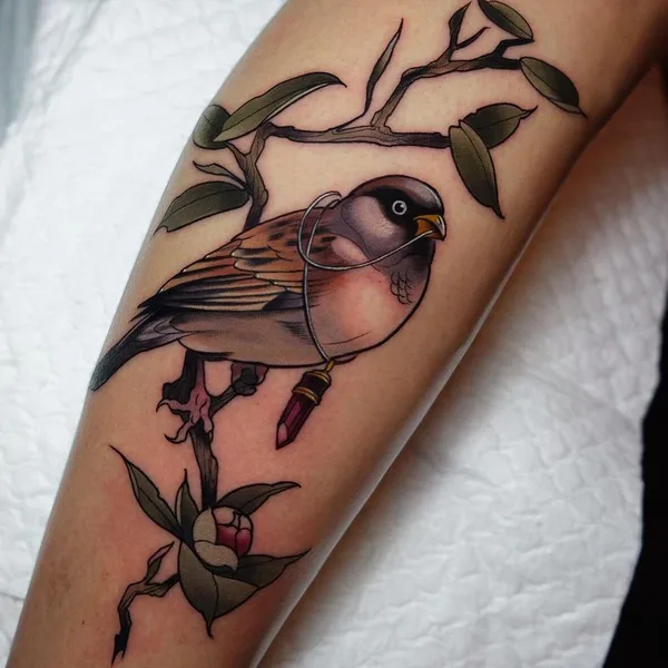 Botanical tattoo by Лариса Ганзвинд in Moscow