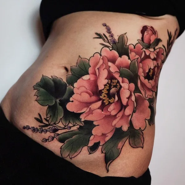 Botanical tattoo by Лариса Ганзвинд in Moscow