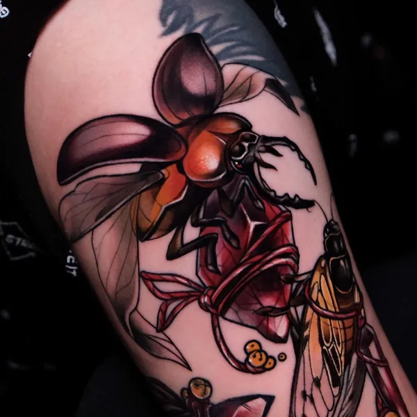 Botanical tattoo by Лариса Ганзвинд in Moscow