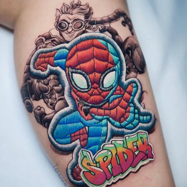 Illustrative tattoo by Terioshi Otto in Dortmund