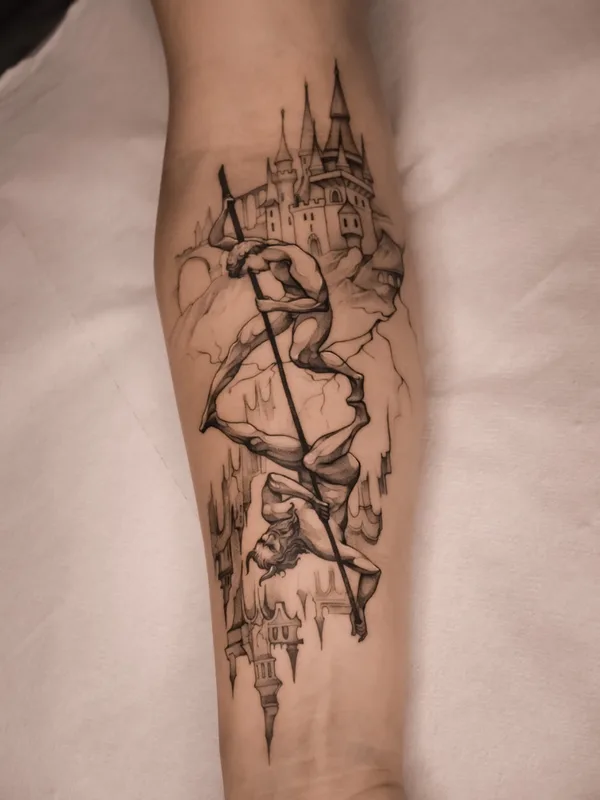 black and grey sketch tatouage sur forearm #60245 | Artiste tatoueur Katrin_Inktattoo