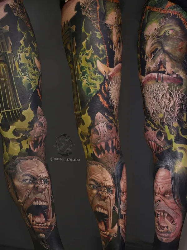 color realism tatuaje en full sleeve #61272 | Tatuador Евгений Олейник
