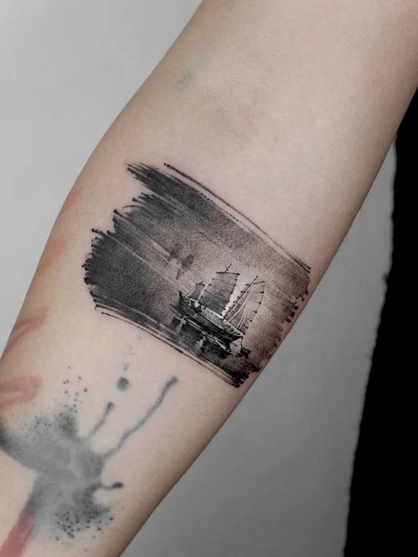 black and grey black and grey tattoo auf forearm #34856 | Tätowierer Ati
