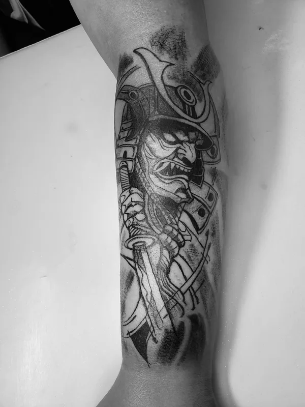 black and grey japanese tatouage sur forearm #38602 | Artiste tatoueur Paulo R