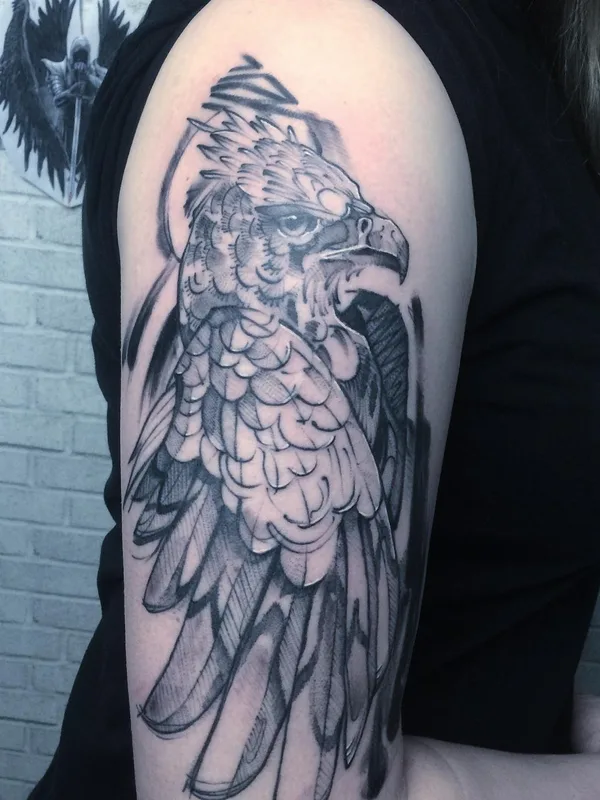 black and grey black and grey Tatuagem em upper arm #50732 | Tatuador Владислав Ретунский