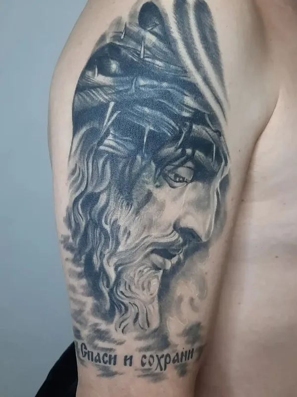 black and grey realism Tatuagem em upper arm #50737 | Tatuador Владислав Ретунский