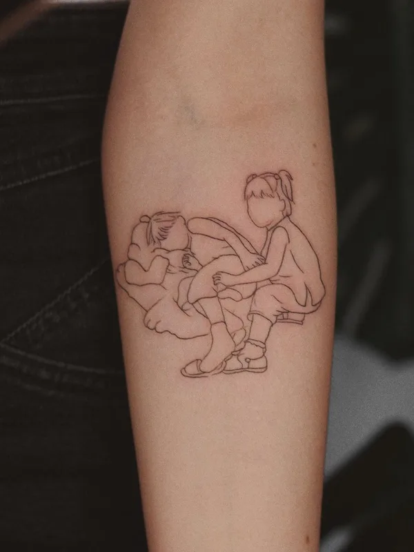 black linework tatouage sur forearm #50805 | Artiste tatoueur Татьяна Симкинс