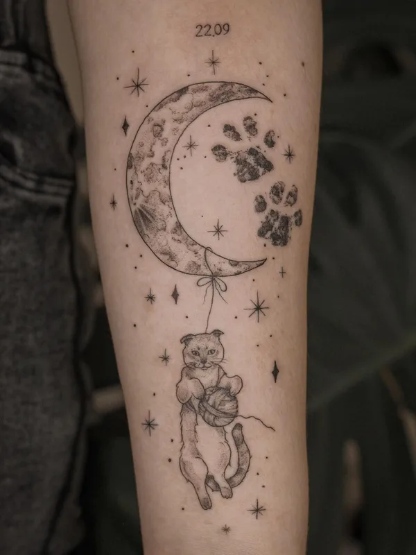 black and grey linework tatouage sur forearm #50814 | Artiste tatoueur Татьяна Симкинс