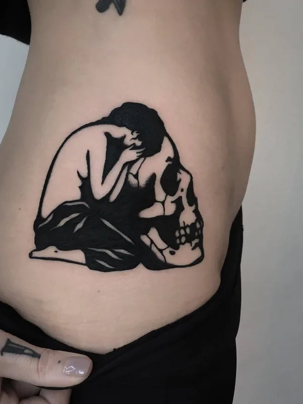 black blackwork tatouage sur side #29440 | Artiste tatoueur Ignacio Ttd