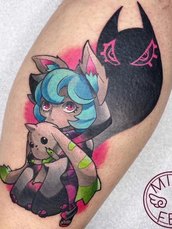 color anime татуировка на calf #66330 | Тату мастер _mimifee