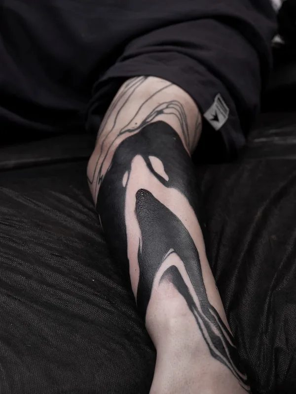 black blackout татуировка на forearm #68067 | Тату мастер Паша MRXN