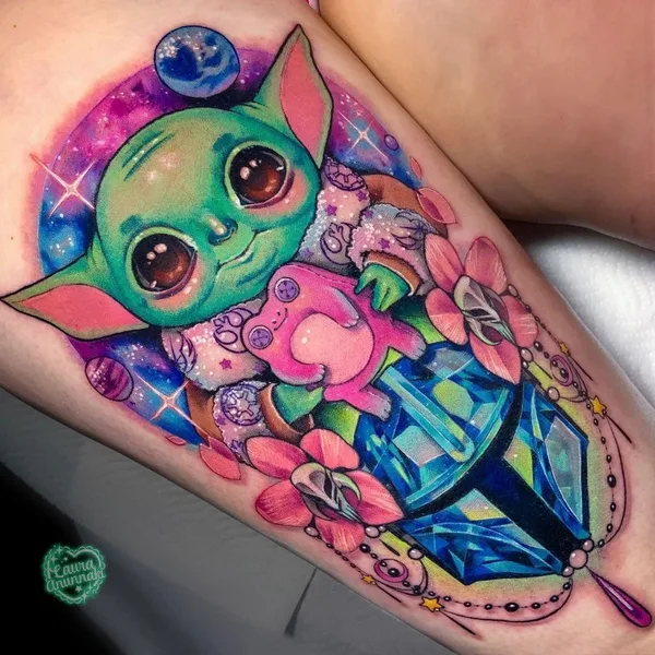 Нью Скул tattoo by Laura Annunaki