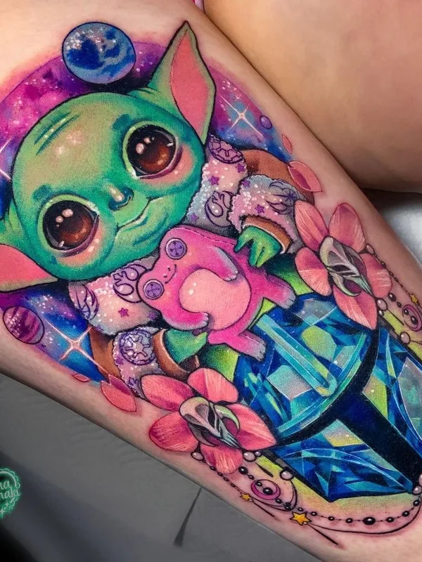 female color illustrative, anime татуировка на forearm #40086 | Тату мастер Laura Annunaki