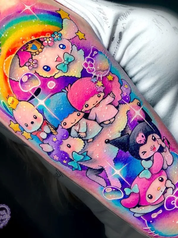 female color illustrative, anime татуировка на forearm #40085 | Тату мастер Laura Annunaki