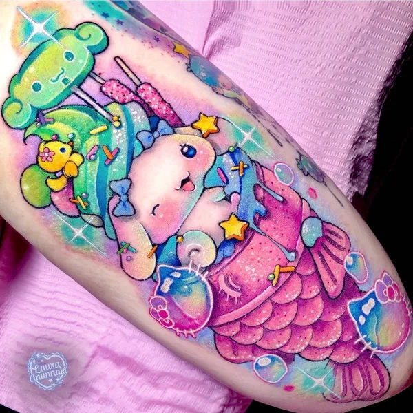 Нью Скул tattoo by Laura Annunaki
