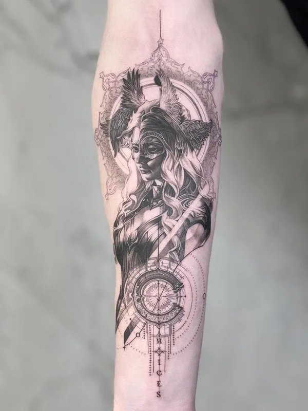 female black and grey black and grey татуировка на forearm #69528 | Тату мастер Amalie