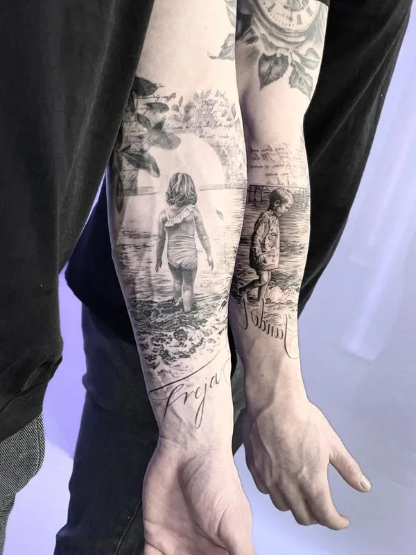 black and grey realism татуировка на forearm #69522 | Тату мастер Amalie