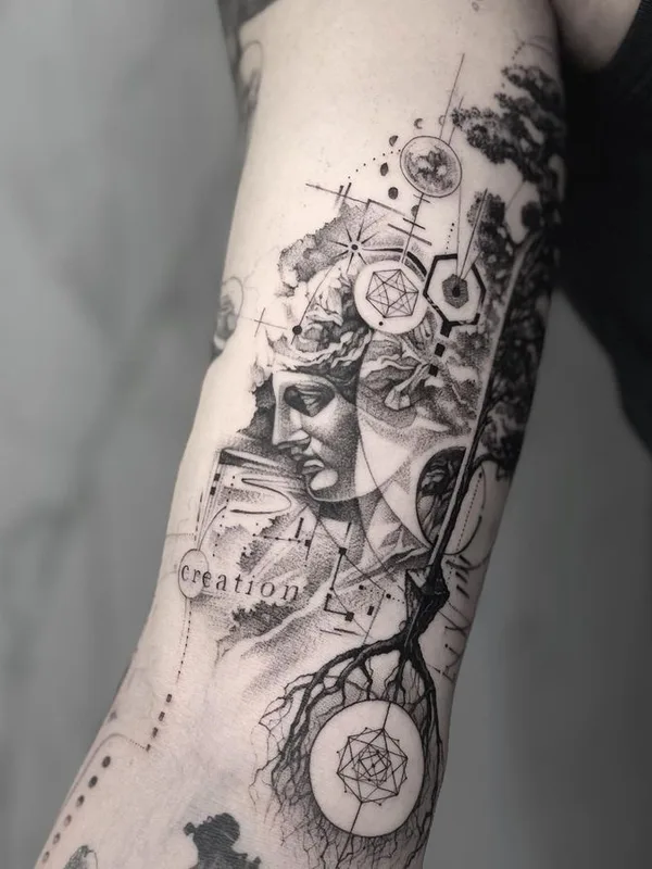 black and grey blackwork татуировка на forearm #69525 | Тату мастер Amalie