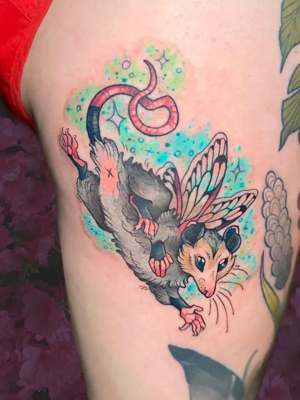 color illustrative Tatuagem em thigh #56516 | Tatuador Kingsley Van Zandt
