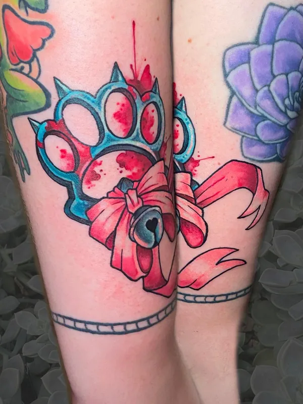 color new school Tatuagem em thigh #56521 | Tatuador Kingsley Van Zandt