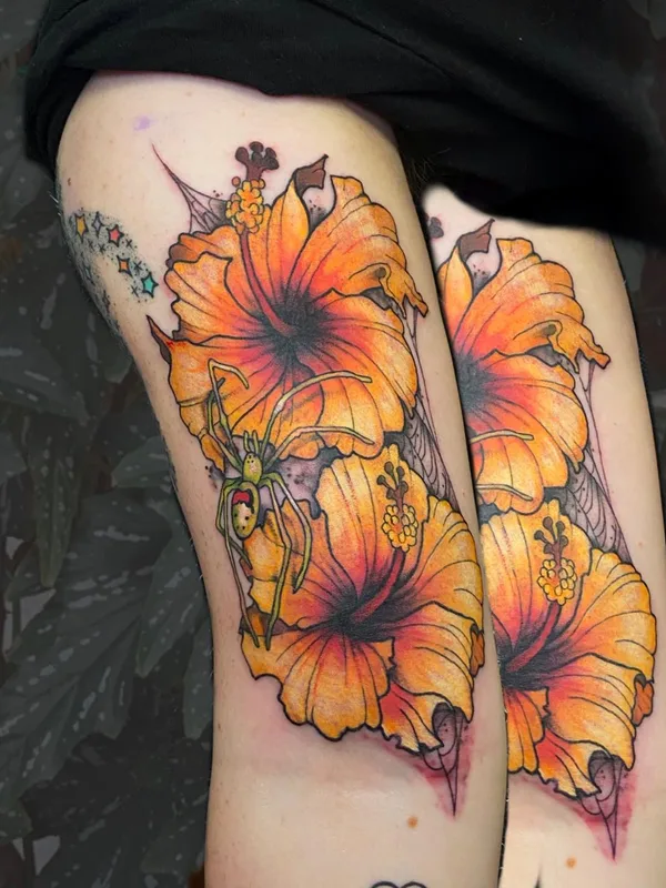 color illustrative Tatuagem em thigh #56518 | Tatuador Kingsley Van Zandt