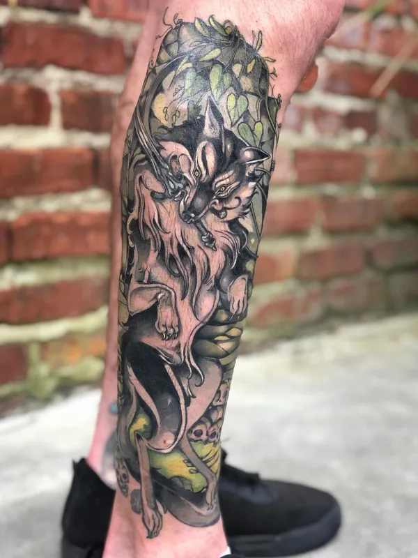 color japanese Tatuaggio su calf #56525 | Tatuatore Ellie Livingston