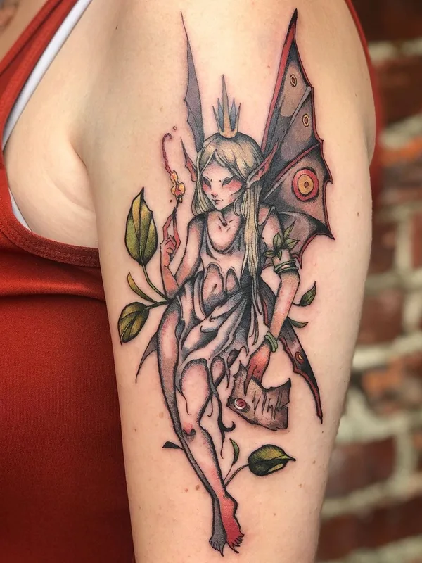female color illustrative Tatuaggio su upper arm #56532 | Tatuatore Ellie Livingston