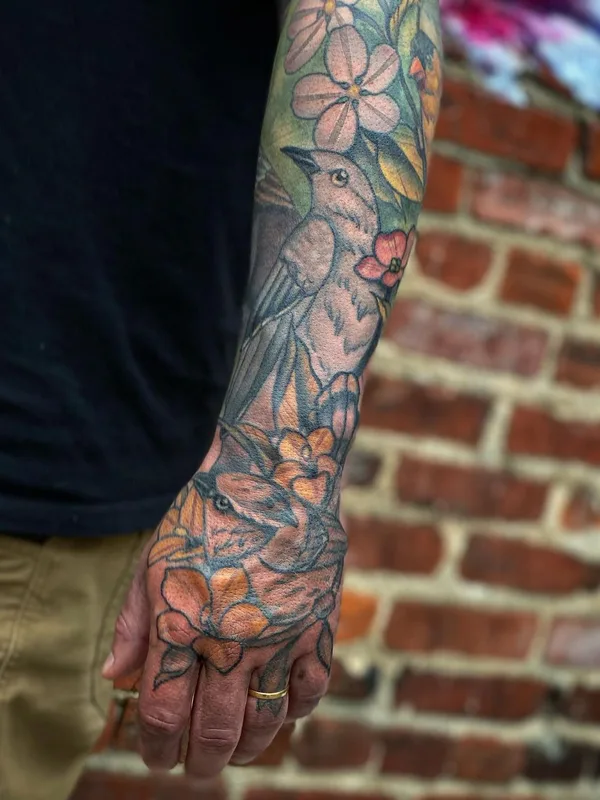 color neo traditional Tatuaggio su full sleeve #56549 | Tatuatore Lindsay Hall