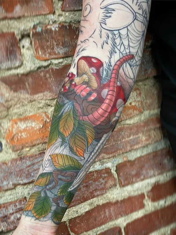 color illustrative Tatuaggio su forearm #56557 | Tatuatore Lindsay Hall