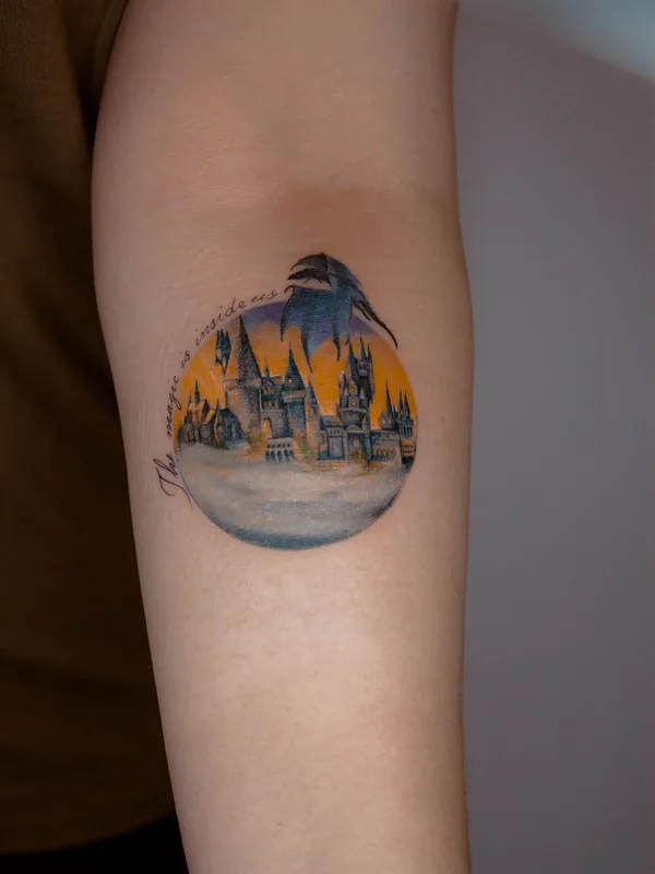 color illustrative tattoo on forearm #58345 | Tattoo Artist Юлия Гришанок