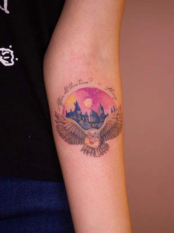 color illustrative tattoo on forearm #58337 | Tattoo Artist Юлия Гришанок