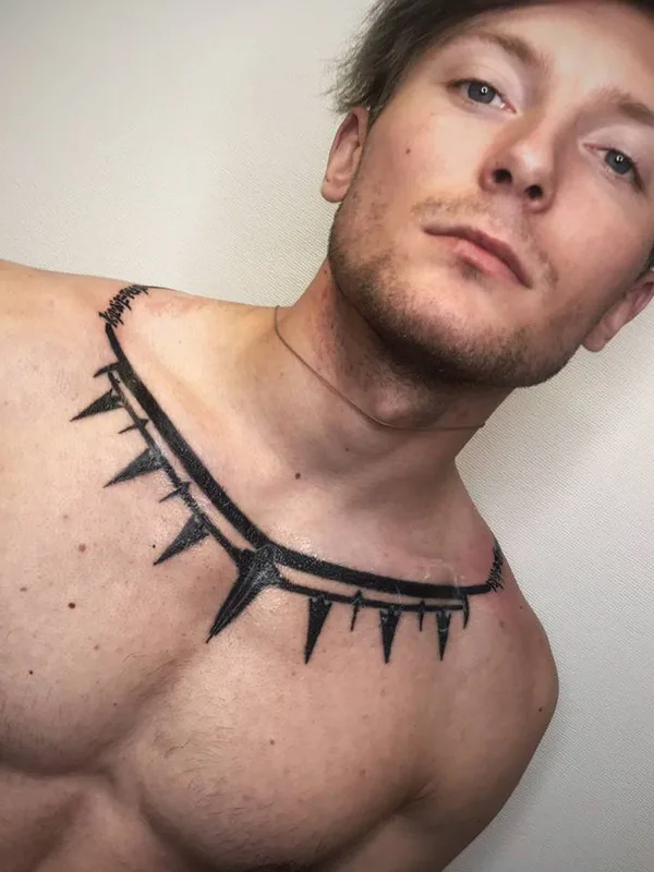 male black blackwork татуировка на neck #32387 | Тату мастер ИЛЬЯ DRUCH