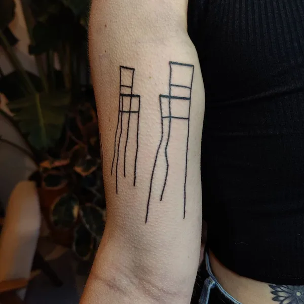 Linework tattoo by taxidermy_diaries in Amsterdam