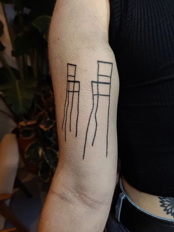 Linework tattoo by taxidermy_diaries in Amsterdam