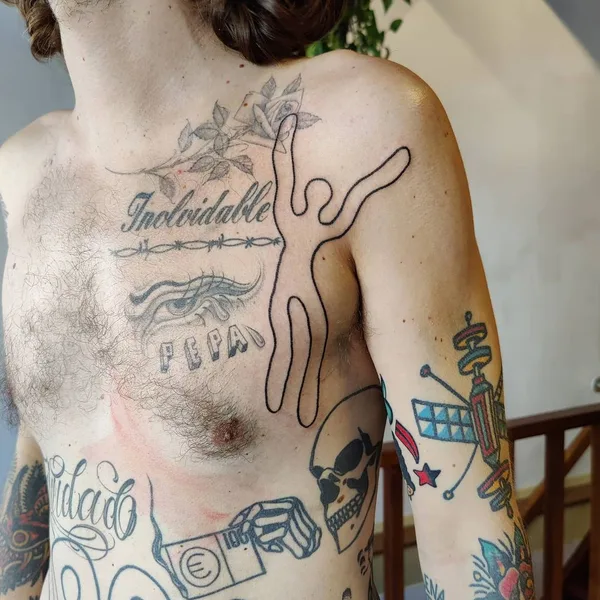 Linework tattoo by taxidermy_diaries in Amsterdam