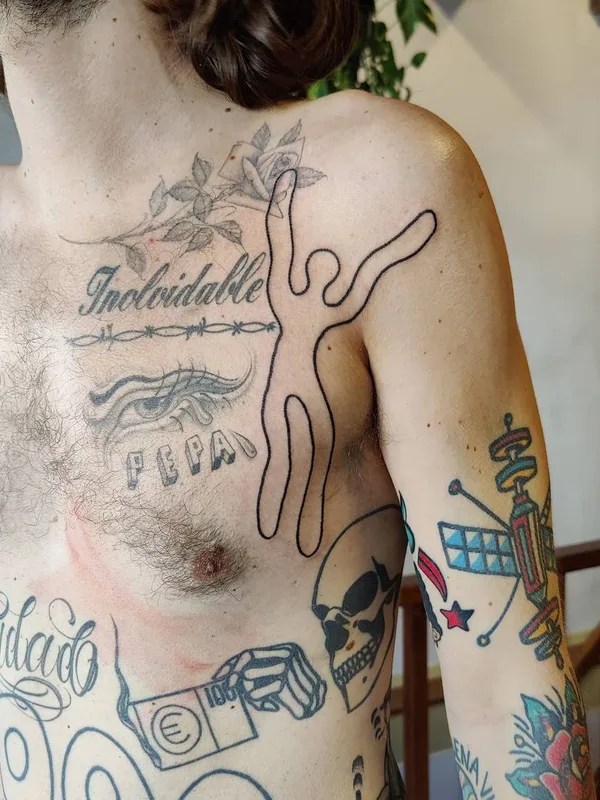 Linework tattoo by taxidermy_diaries in Amsterdam