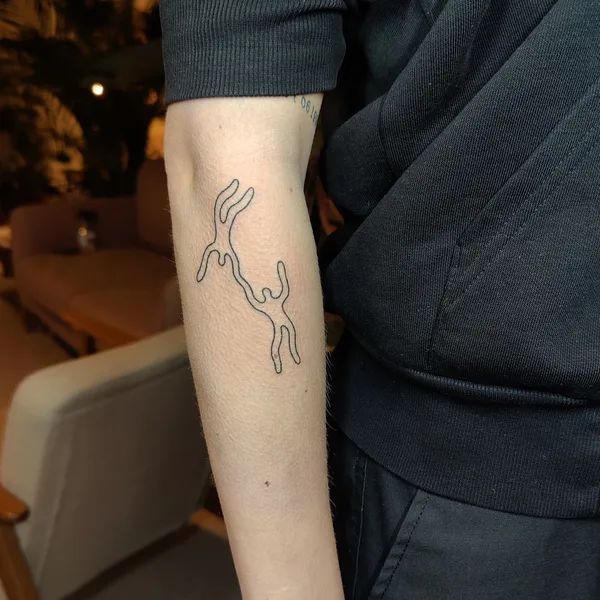 Linework tattoo by taxidermy_diaries in Amsterdam