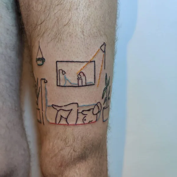 Linework tattoo by taxidermy_diaries in Amsterdam